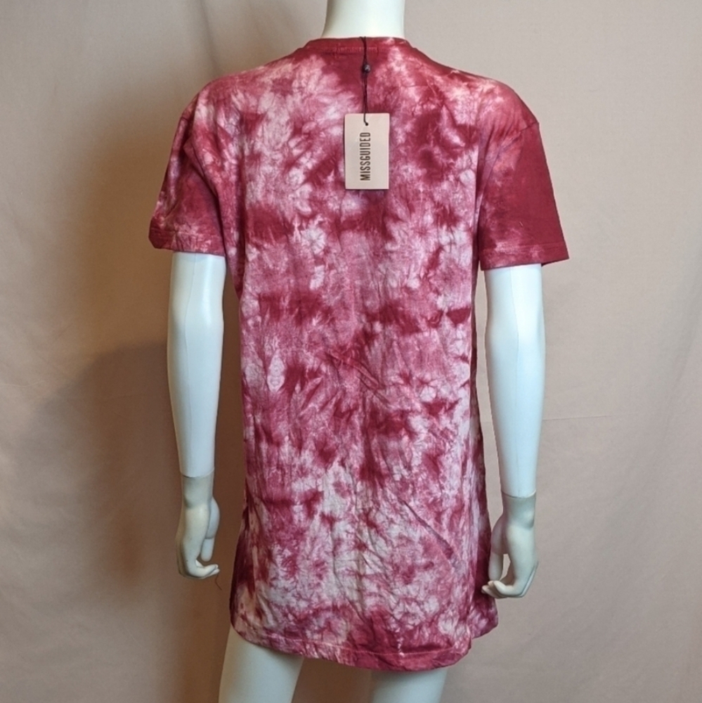Missguided Short Sleeve Basic Raspberry Tie Dye T… - image 4